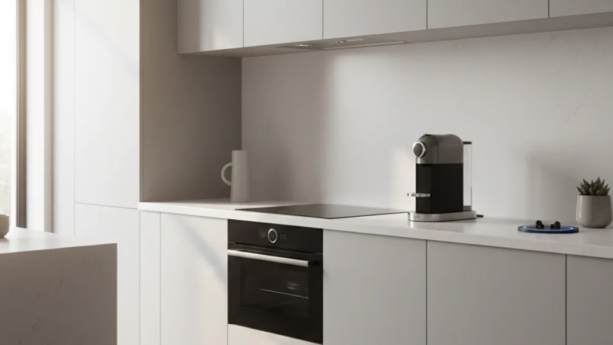 Cucina smart con dispositivi intelligenti coordinati -